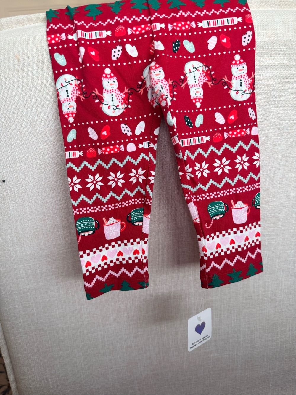 The Children's Place Red Snowman & Holiday Print Leggings